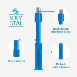 Krystal Disposable Punch Biopsy with Protective Cap, 5.0mm, Sterile, Single Punch Blade, for Medical use, Jewelry Piercing, Indivdually Packed (Box of 25)