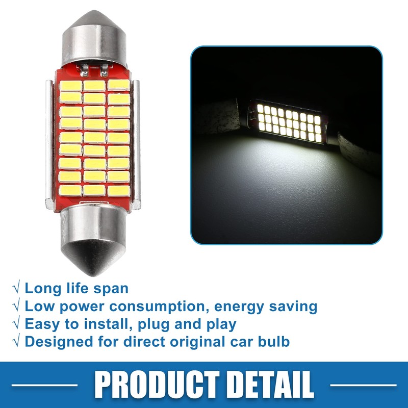 A ABSOPRO Festoon LED Bulbs White Bright 36mm 6418 6411