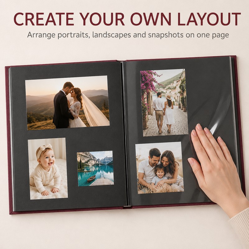 Self-Adhesive Photo Album 20 Sheets 40 Pages for Family and