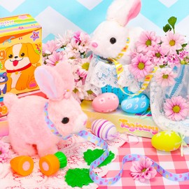 Tagitary Plush Bunny Toys for Kids - Interactive Electronic Rabbit with Sounds, Wiggling Ears, Hopping Motion, Leash - Perfect for Easter, Christmas, or Birthday Gifts