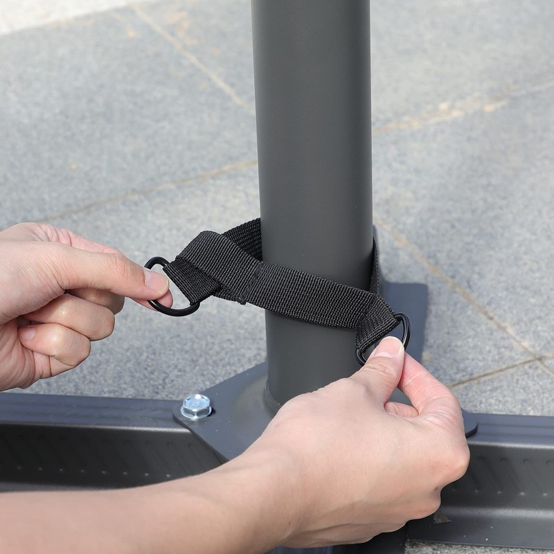 Kingsleeve Wind protection for cantilever parasols, robust metal hooks, variable,