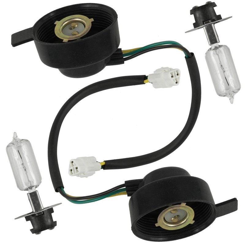 Caltric 2X LH RH Headlight Socket and Bulb for Yamaha