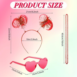 Horolam Tutu Costume Accessories, 80s Fancy Dress Costume Accessories 80s Costume Outfits Accessories for Girl Kids Women (Red)