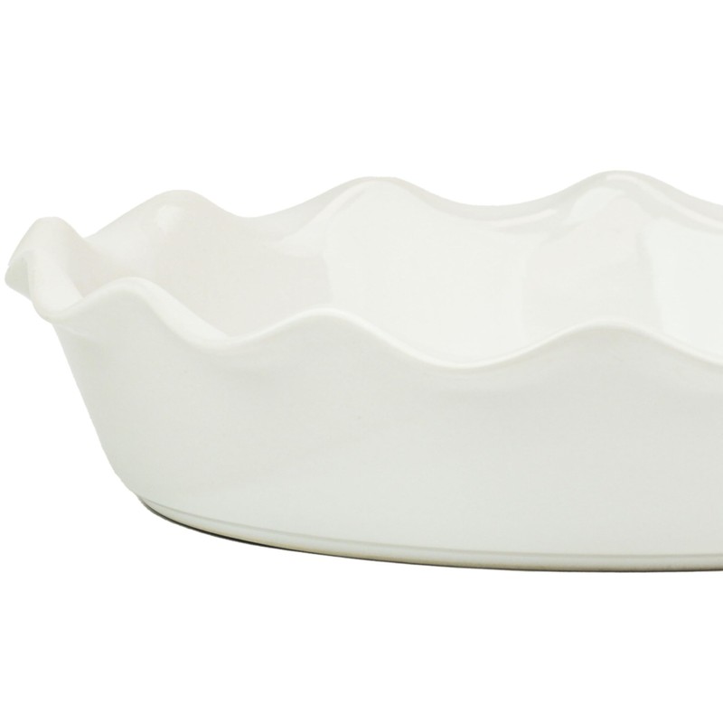 10 Strawberry Street Delano Ruffled Pie Dish, White