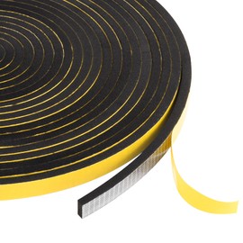 Egofix Weather Stripping Door Seal Strip,Black Weatherproof Foam Tape Insulation for Sliding Door, Front Door Frame, Windows (1/2 in x 1/4 in x 32.8Ft)