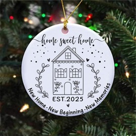 JOEPACXIC New Home Ornament 2025 - Housewarming Gifts - Home Sweet Home – New Home, New Beginning – First House Gift for Couples, House Owners Gift Idea