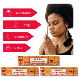Incense Stick Set, Satya, Goloka, Various Fragrances, Incense (3 x Goloka Nag Champa Agarbathi)