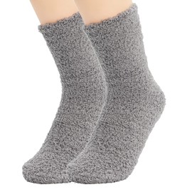 TC The Cheers Snuggle Socks - Extremely Cozy Terry Fluffy Winter Socks (Iron Grey)