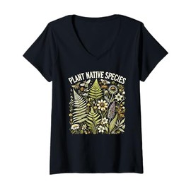 Womens Protect Pollinators Sunflower Bee Butterfly Insect Lover V-Neck T-Shirt