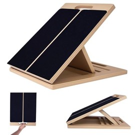 Balance Board aus Holz, Wadendehner aus Holz, Rutschfestes Balance Board für Erwachsene, Slant Board Gleichgewichtstrainer für Übung Körper Gleichgewicht Strecken Beinmuskeln