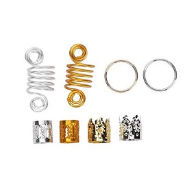 Puños de Trenzado para el Cabello, 160 piezas Joyas para el Cabello Trenzado Anillos de joyería para el cabello Decoraciones para el cabello Anillos de patrón hueco Clips para trenzas Accesorios