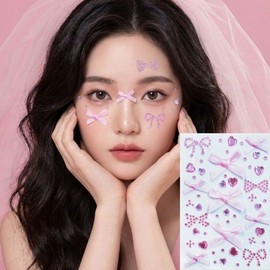 Myriad Face Cubic Sticker Glitter Festival Performance Jewelry, 1 Piece, Pink / 미리아드 페이스 큐빅스티커 반짝이 페스티벌 공연 주얼리, 1개, 핑크