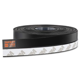 26 Feet Silicone Seal Strip,Door Weather Stripping Door Seal Strip Window Seal Silicone Sealing Tape for Door Draft Stopper Adhesive Tape for Doors Windows and Shower Glass Gaps (Black, 35MM)
