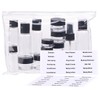 Sichler Beauty Zip pocket with 12 cosmetic containers for flight