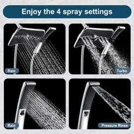 BRIGHT SHOWERS High Pressure Dual Shower Head Combo, Handheld Showerhead Rainfall Shower Head Set with Black Face, 60 Inch Long Stainless Steel Shower Hose, Chrome