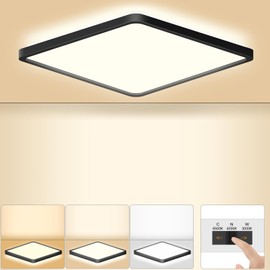 LEZOE LED Ceiling Light 18 W, 1800 lm Ceiling Light 3000 K/4000 K/5000 K, Warm White, Neutral White, Cool White, Flat Panel with Backlight for Living Room, Bedroom, Kitchen, Hallway, Bathroom,