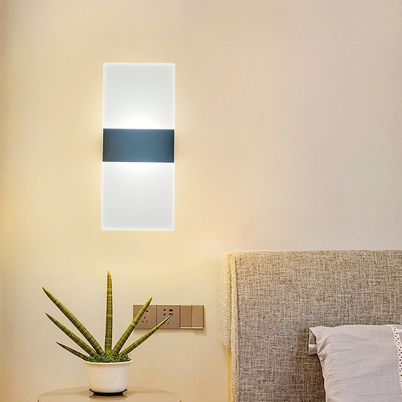 FelRelWel Modern Wall Sconces,Rechargeable USB Battery Operated,2 PCS Acrylic LED