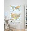 US and World Map Bundle Wall Decals, WP4430