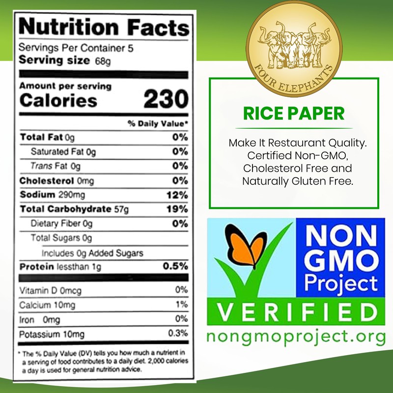 22CM Round Rice Paper Non-GMO | Pack of 3 (12
