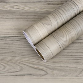 CHIHUT Light Grey Wood Grain Wallpaper 12''x100'' Rustic Wood Peel and Stick Wallpaper Self Adhesive Removable Wallpaper Decorative Waterproof Wood Vinyl Wrap for Cabinets Countertops Desk Furniture