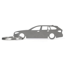 Streetculture Car Vehicle CarShape Keyring Stainless Steel Bimmer Nation 5 5 Series G31 Touring Estate Car Shape Performance Racing Drift Motorsport, silver