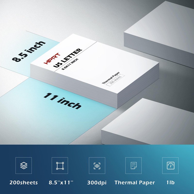 HPRT Thermal Paper US Letter Size for Portable Thermal Printer