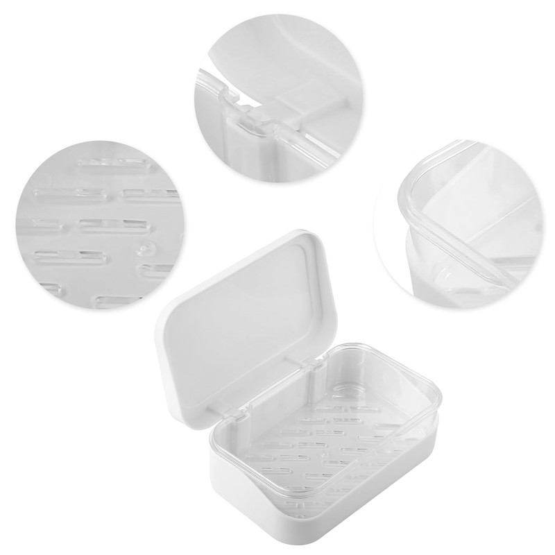 Rumyve 2 Layers Rectangular Soap Dish Container,Portable Soap Case Holder,Waterproof