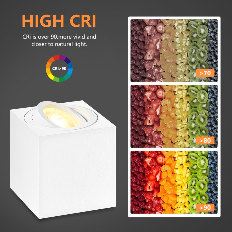 GeyouLux 3CCT LED Surface-Mounted Spotlight Square White - Extra Flat