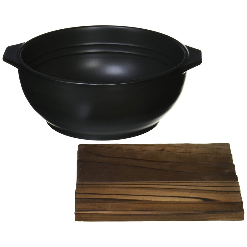 Kanese G-738K Super Heat Resistant Rice Bowl with Hand, Black
