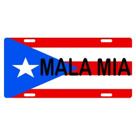 FAST SERVICE DESIGNS Puerto Rico Flag MALA MIA  6" X 12" License Plate PR Boricua Sign Emblem