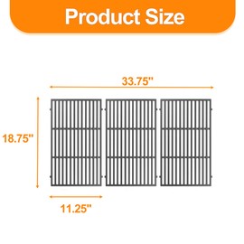 SafBbcue 66097/66089 18.75" Cast Iron Cooking Grates Replacement Parts for Weber Genesis II E-410 GS4 Grill S-410 E-435 S-435 Genesis II LX E-410 LX E-440 Genesis II LX 440 SE-410 Grill Grids & Grates
