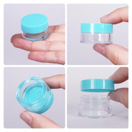 25 Jars - Beauticom High-Graded 5 Grams/5 mL BPA Free Thick Clear Acrylic 100% NO LEAK Plastic Jars empty Container Teal Lid for Cosmetic, Lip Balm, Beads, Creams, Lotion, Liquids, Sample, Travel
