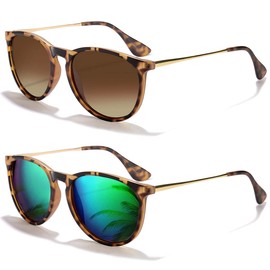 CHBP Sunglasses Womens Men Polarized UV Protection Trendy Vintage Retro Round Mirrored Lens Sunglasses For Women