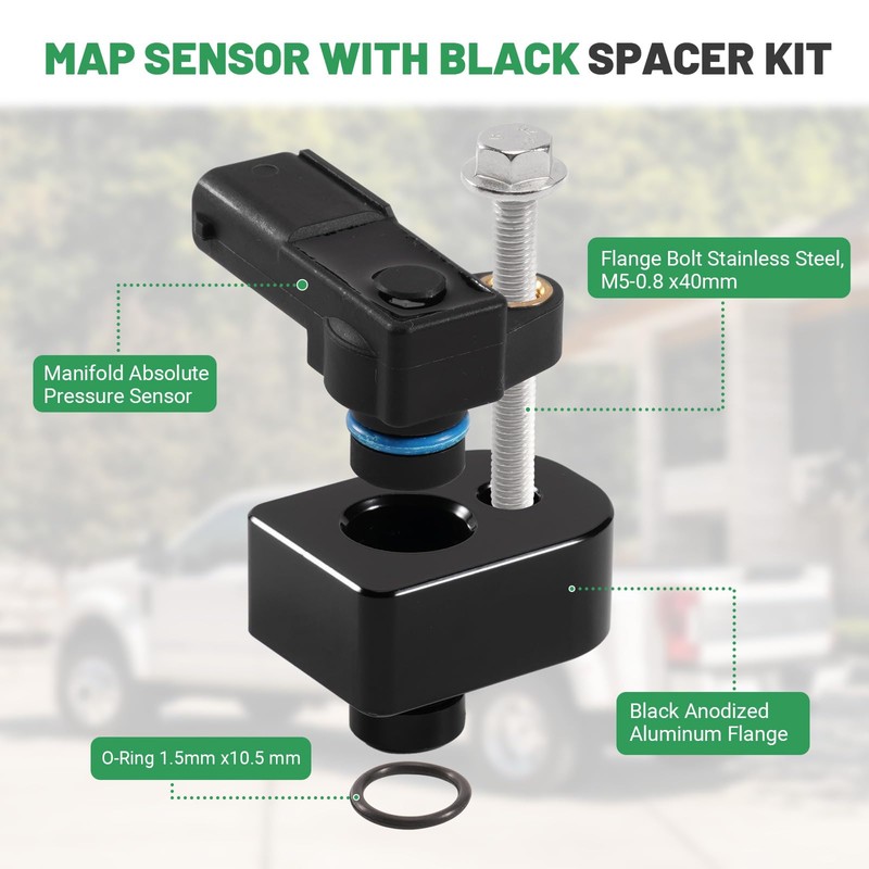 Rendrox MAP Sensor with Black Spacer Kit for Ford F-250