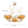 Bird Nest Chandelier, 3 Heads Gold Unique Light, Statement Hanging