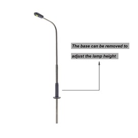 Evemodel Pack of 10 Model Lamp Gauge H0 1:87 Whip Lamps Street Lamps Flexible Height Lighting Model Landscaping (Warm White)