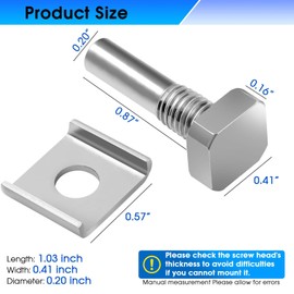 Shower Door Pivot pin Parts - Stainless Steel Shower Door Hardware Parts Contain Hex-Nut and Washer