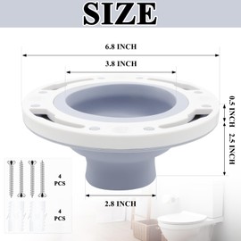 Toilet Flange Repair Kit Fits for 4 Inch 5 Inch or Special 3 Inch Drain Pipe, Universal Toilet Flange for Toilet Repair and Installation, Perfect Seal No More Leaks (Gray)