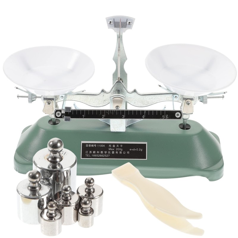 Anneome Laboratory Triple Beam Balance Scale with Weights and Tweezers