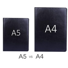 Small Clipboard Junior Padfolio Folio 7 x 9 Writing Pad Refillable, Mymazn Faux Leather Folder A5 for Notepad Legal pad 5 x 8 Junior Size Portfolio (Black)