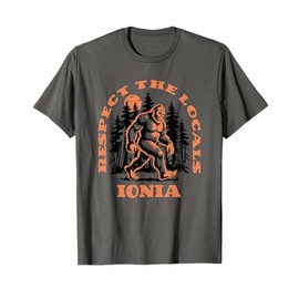 Ionia Bigfoot Respect the Locals Retro Sasquatch T-Shirt