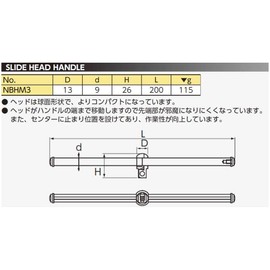Kyoto Machine Tools (KTC) Neplos Slide Head Handle NBHM3 Insertion Angle: 0.37 inches (9.5 mm)