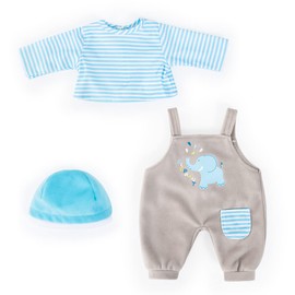 Bayer Design 83876AA Doll Clothes, Doll Outfit 33-38 cm, Multi-Piece Doll Clothes, Doll Accessories, Cartoon, Blue, Grey, S