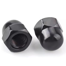 #10-24 Black Acorn Cap Nuts, Acorn Nut Stainless Steel 18-8(304), 50Pcs-Pack