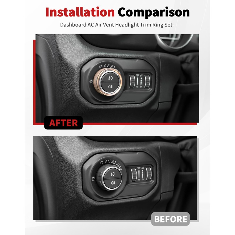 JWWY Dashboard Air Vent Trim Ring Set Fit for 2024-2026+