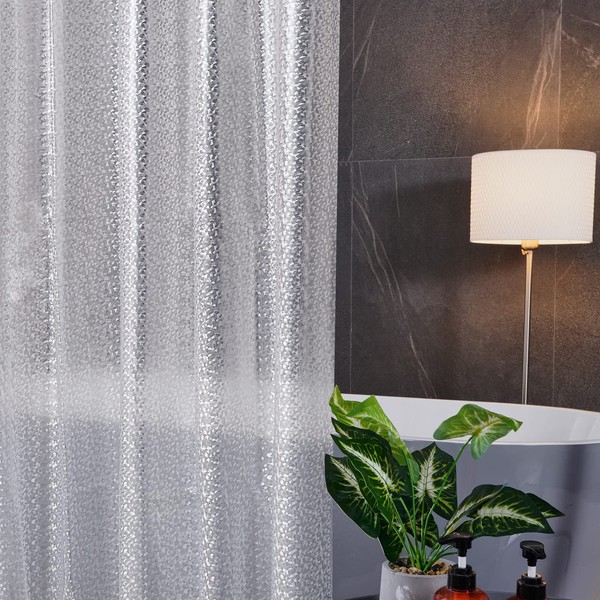 Furlinic Shower Curtain Anti-Mould Waterproof Transparent Eva Bath Curtain 120