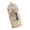 Cosmetic Storage Holder Box Transparent Rotating Sliding Door Makeup Brush