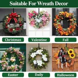 ZMCINER Wreath Hanger for Front Door, Adjustable Wreath Hanger from 15 to 25 Inches Wreath Hangers, 20 lbs Larger Door Upgrade Wreath Hanger (Black)
