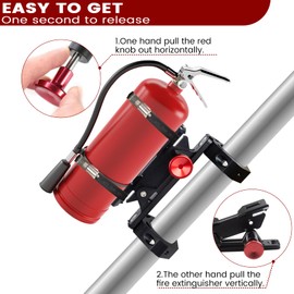 UTV Fire Extinguisher Mount Kit - Quick Release Fire Extinguisher Mounting Bracket Adjustable 1.75'' to 2'' Roll Bar Aluminum Alloy Heavy Duty for Polaris RZR Ranger Can-Am Maverick ATV