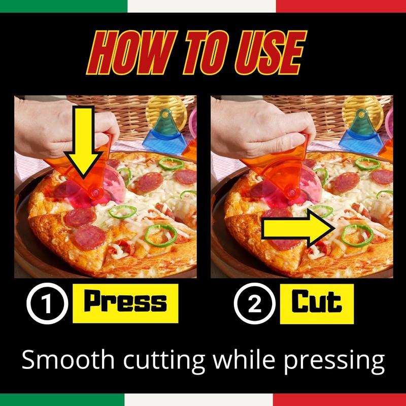 Swing & Self-Standing Funny Pizza Cutter Wheel - Safe Sturdy